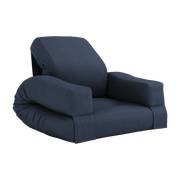 Mini Poltrona pouff in cotone blu 65x78x40cm Hippo - Karup Design