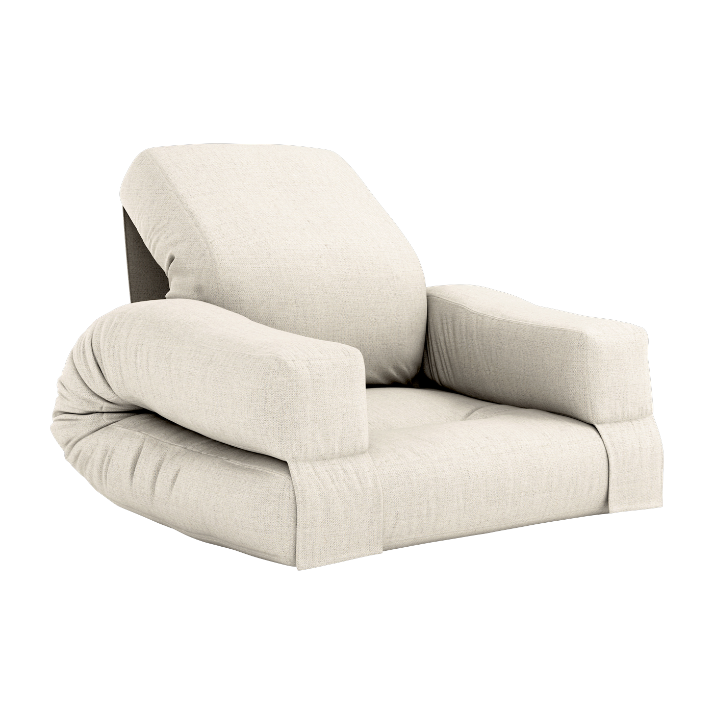 Pouf fauteuil en coton et lin 65x78x40cm Mini Hippo - Karup Design