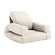 Pouf fauteuil en coton et lin 65x78x40cm Mini Hippo - Karup Design