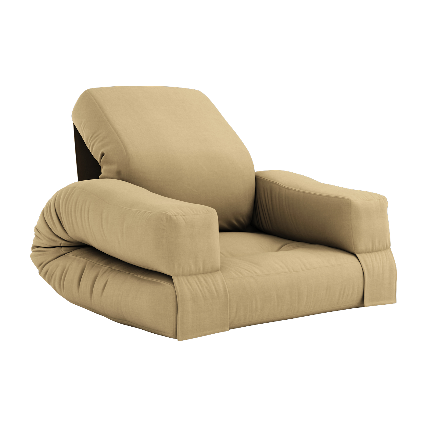 Pouf fauteuil en coton wheat beige 65x78x40cm Mini Hippo - Karup Design