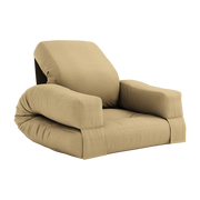 Mini Poltrona pouf in cotone beige 65x78x40cm Hippo - Karup Design
