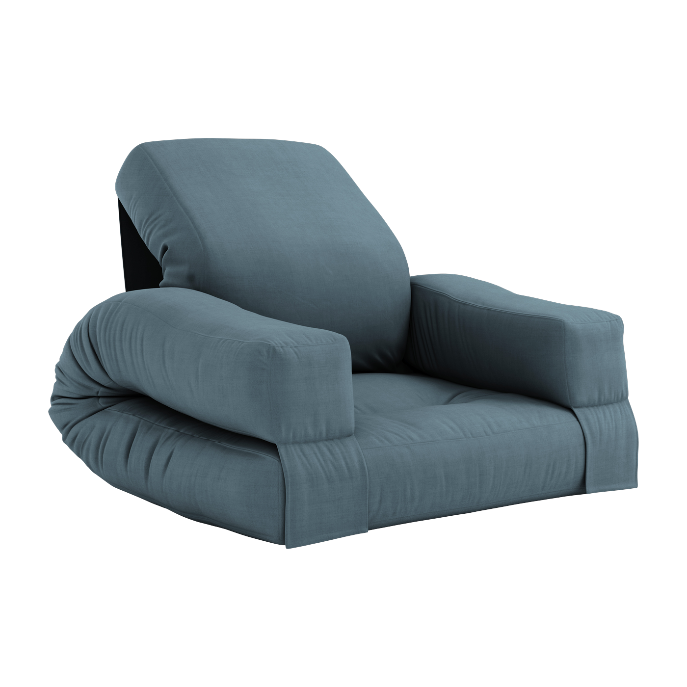 Pouf fauteuil en coton petrol blue 65x78x40cm Mini Hippo - Karup Design