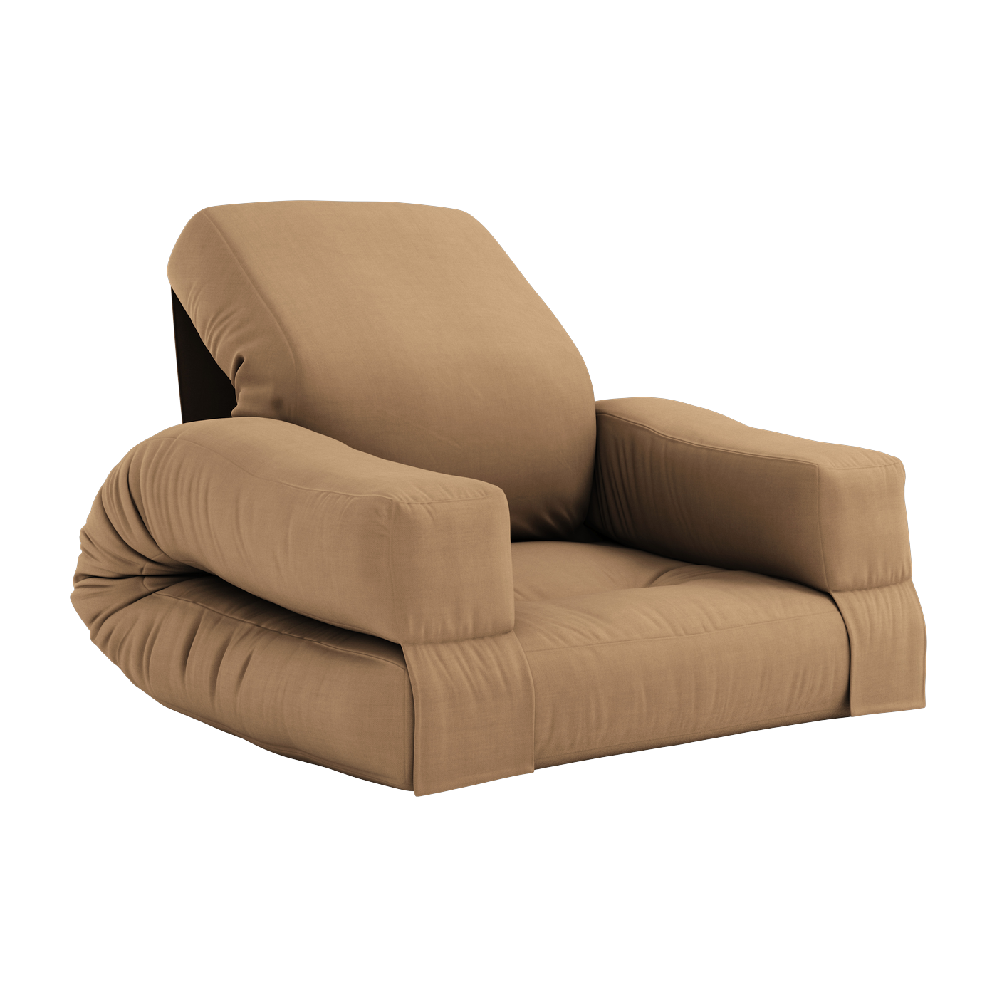 Pouf fauteuil en coton mocca 65x78x40cm Mini Hippo - Karup Design