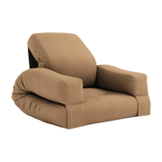 Mini Poltrona pouf in cotone mocca 65x78x40cm Hippo - Karup Design