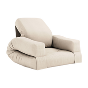 Pouf fauteuil en coton beige 65x78x40cm Mini Hippo - Karup Design
