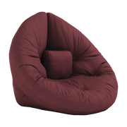 Mini Nido Sillón puf de algodón burdeos 75x80x60cm - Karup Design
