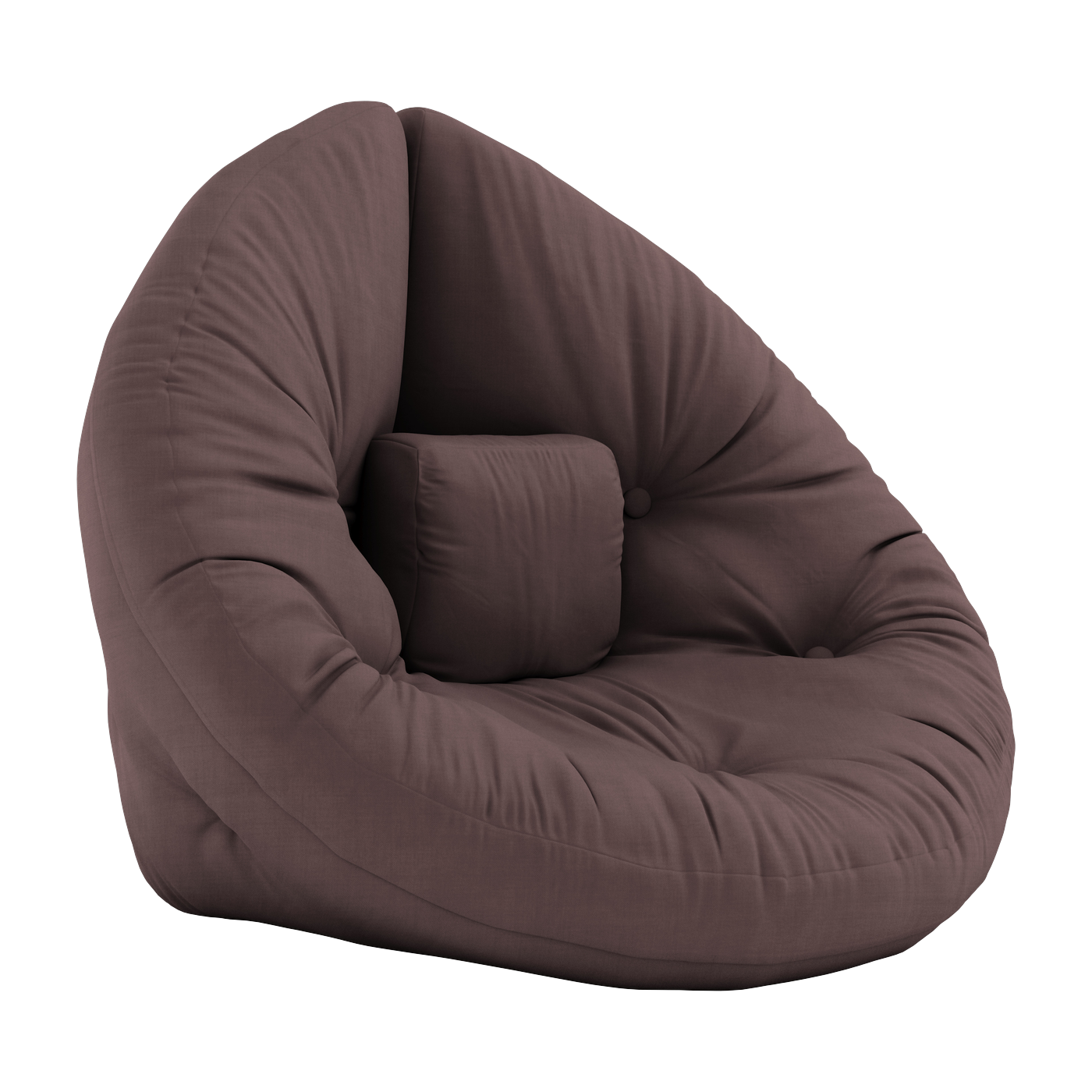 Pouf fauteuil en coton brown 75x80x60cm Mini Nido - Karup Design
