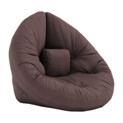 Mini Nido Poltrona pouf in cotone marrone 75x80x60cm - Karup Design