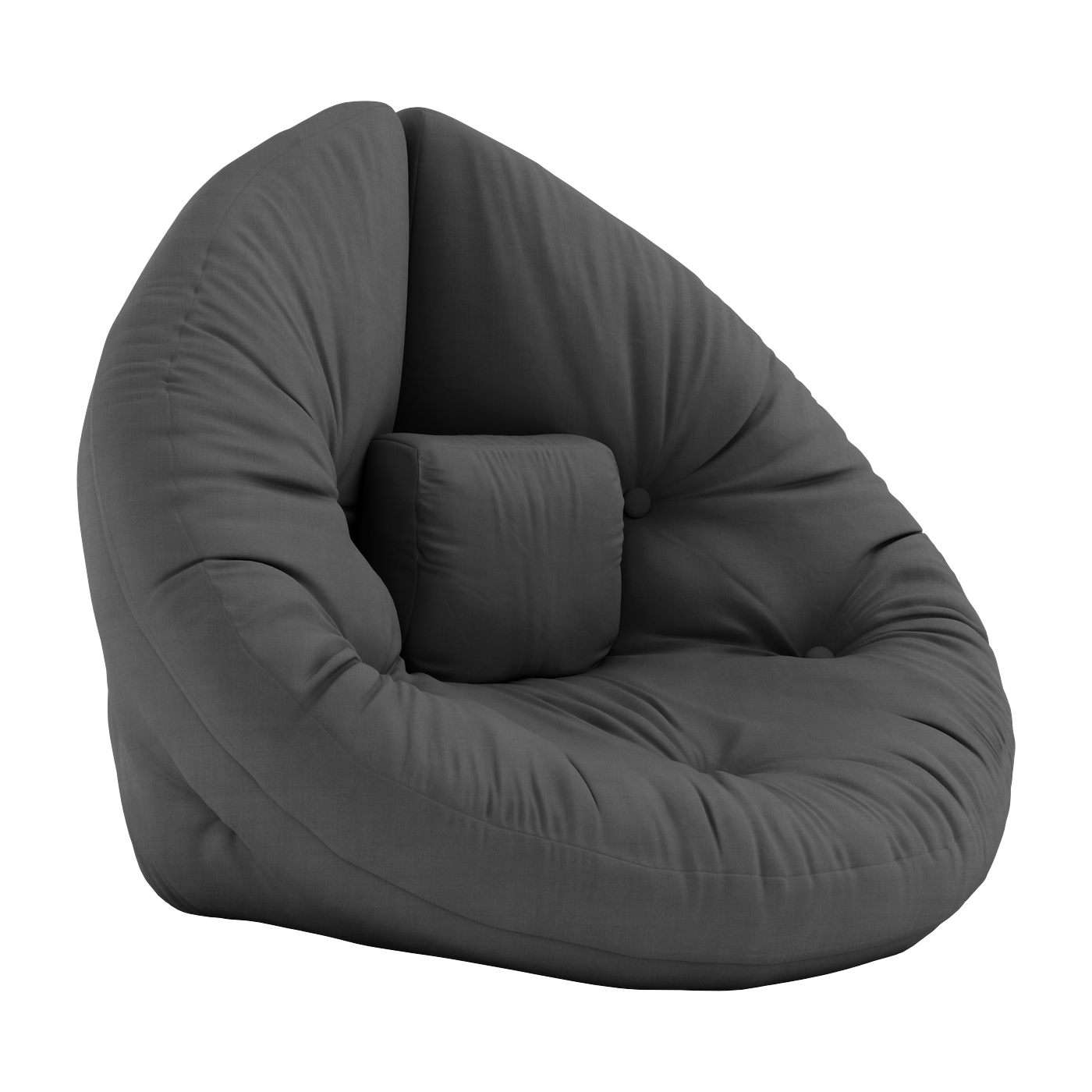 Pouf fauteuil en coton dark grey 75x80x60cm Mini Nido - Karup Design