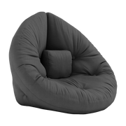 Pouf Sessel aus Baumwolle dark grey 75x80x60cm Mini Nido - -. Karup Design