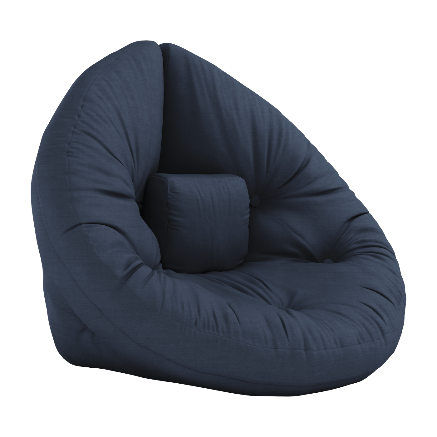 Pouf fauteuil en coton navy 75x80x60cm Mini Nido - Karup Design