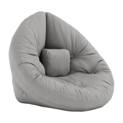 Mini Nido Sillón puf de algodón gris 75x80x60cm - Karup Design
