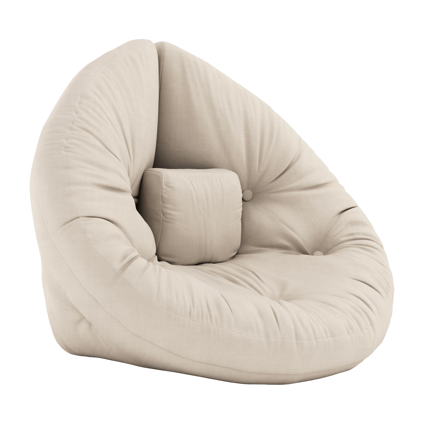 Pouf fauteuil en coton beige 75x80x60cm Mini Nido - Karup Design