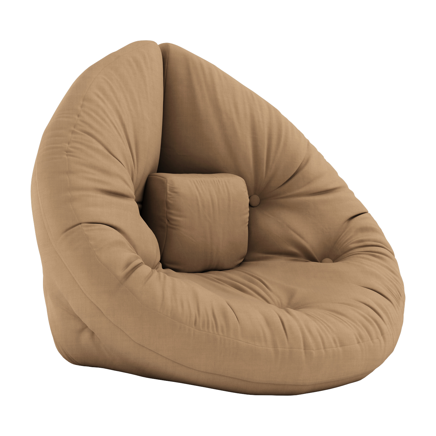 Pouf fauteuil en coton mocca 75x80x60cm Mini Nido - Karup Design
