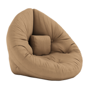 Pouf Sessel aus Baumwolle mocca 75x80x60cm Mini Nido - -. Karup Design