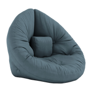 Mini Nido Pouf poltrona in cotone blu petrolio 75x80x60cm - Karup Design