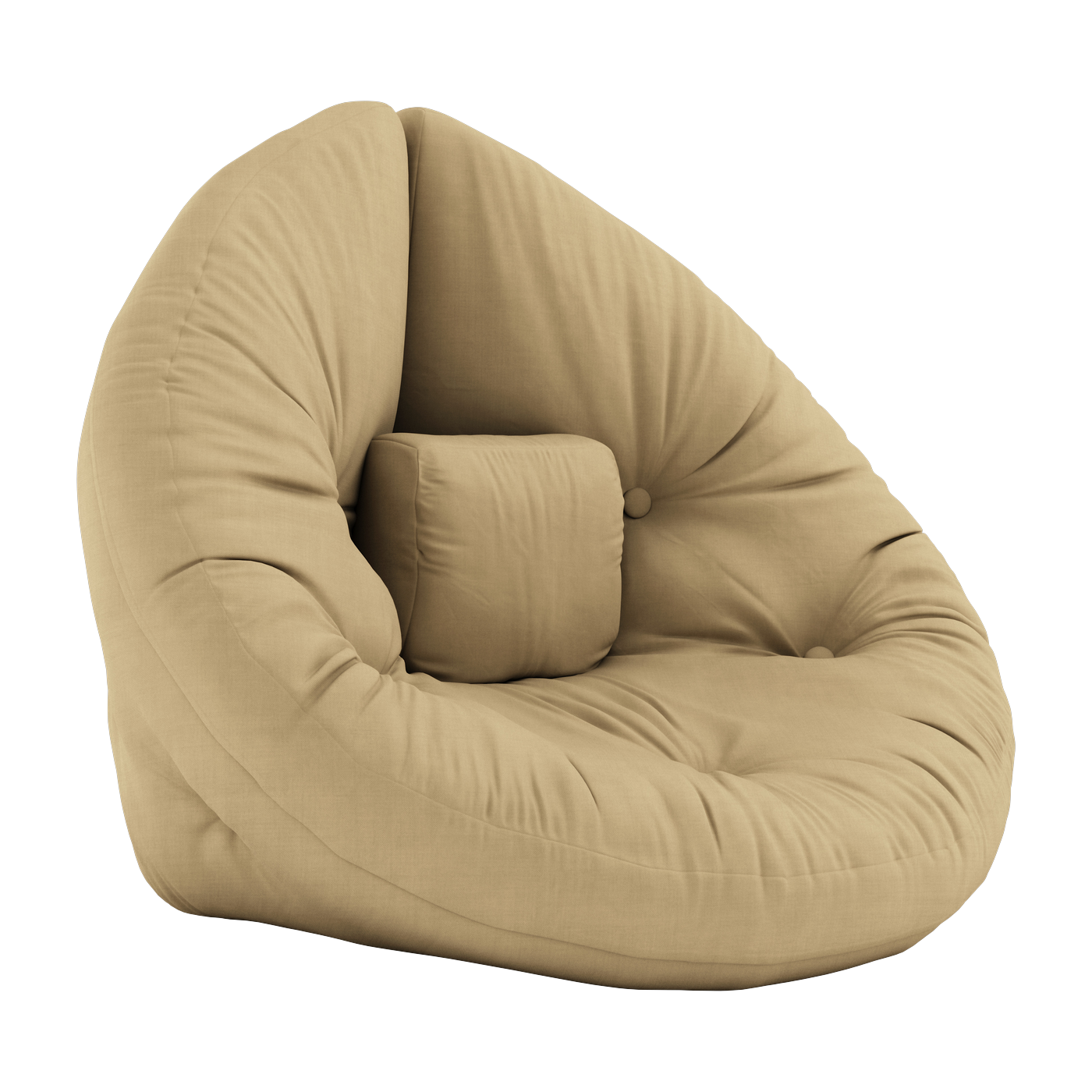 Pouf fauteuil en coton wheat beige 75x80x60cm Mini Nido - Karup Design