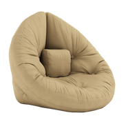 Mini Nido Pouf poltrona in cotone beige 75x80x60cm - Karup Design