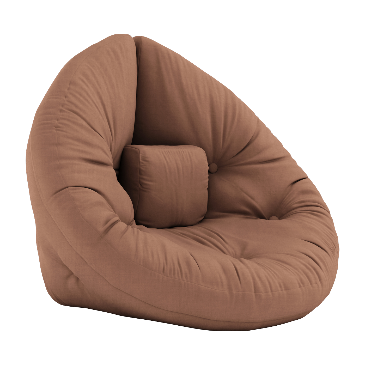 Pouf fauteuil en coton clay brown 75x80x60cm Mini Nido - Karup Design