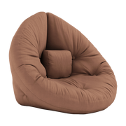 Pouf fauteuil en coton clay brown 75x80x60cm Mini Nido - Karup Design