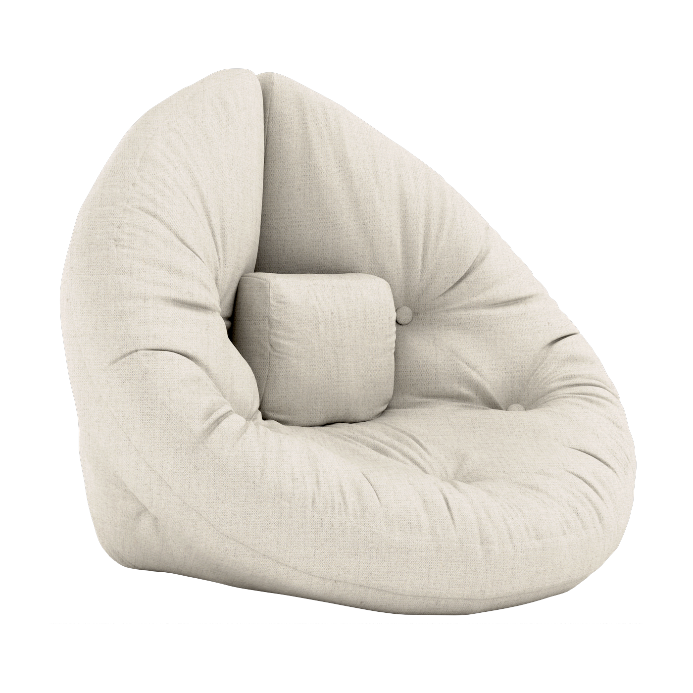 Pouf fauteuil en coton et lin 75x80x60cm Mini Nido - Karup Design