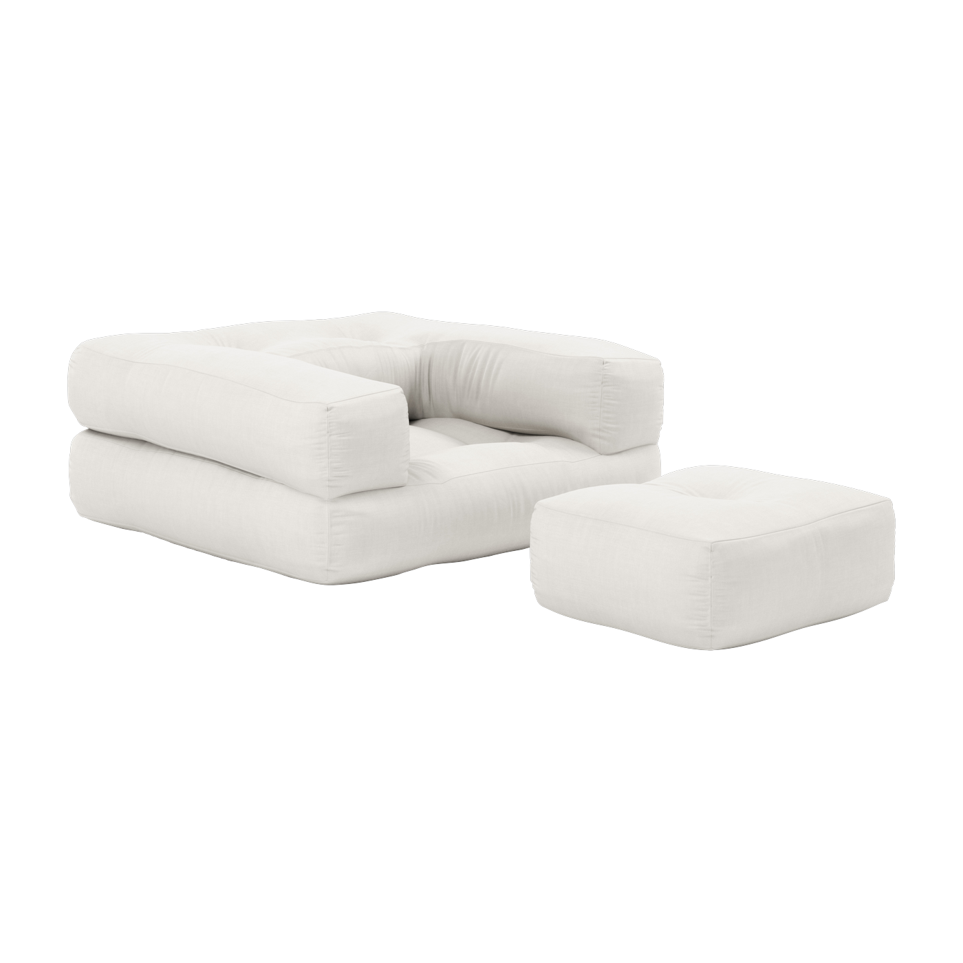 Pouf Sessel aus Baumwolle natural 60x68x24cm Mini Cube - -. Karup Design