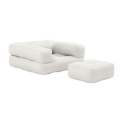 natural Mini Cube Pouf in cotone 60x68x24cm - Karup Design