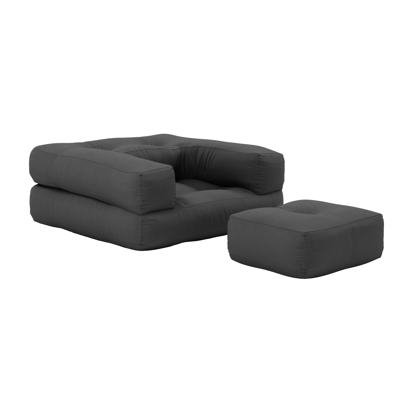 Pouf Sessel aus Baumwolle dark grey 60x68x24cm Mini Cube - -. Karup Design