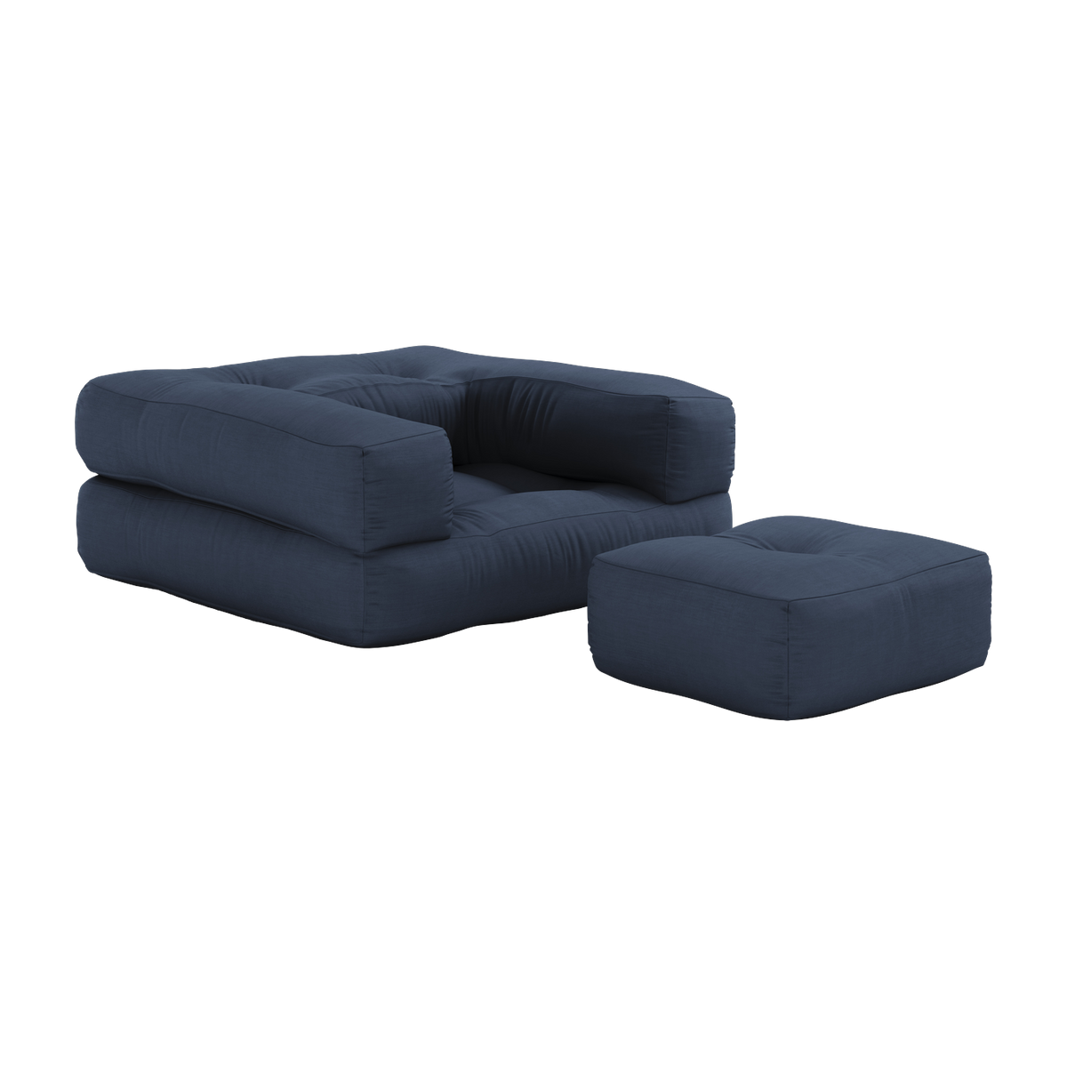 Pouf Sessel aus Baumwolle navy 60x68x24cm Mini Cube - -. Karup Design