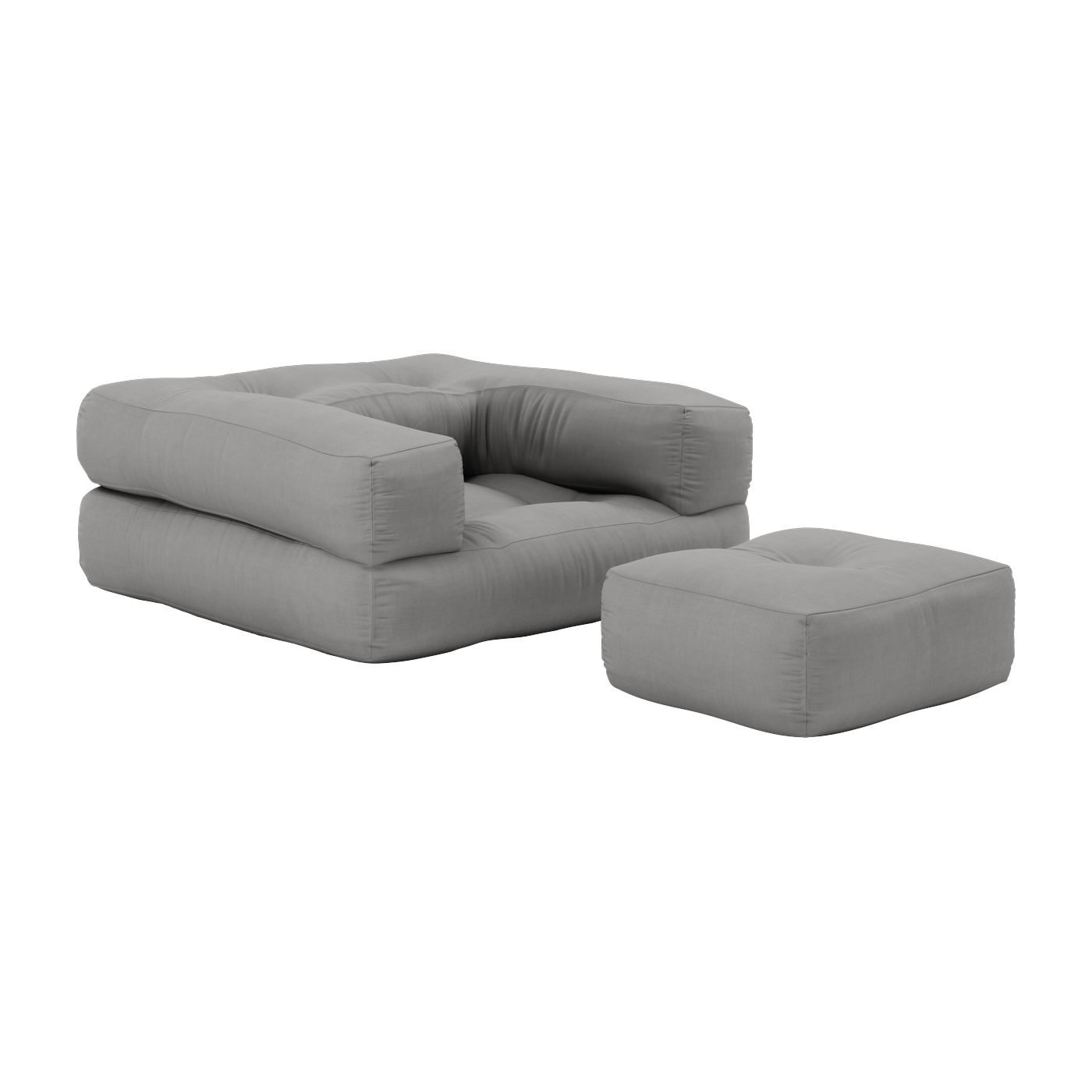 Pouf Sessel aus Baumwolle grey 60x68x24cm Mini Cube - -. Karup Design