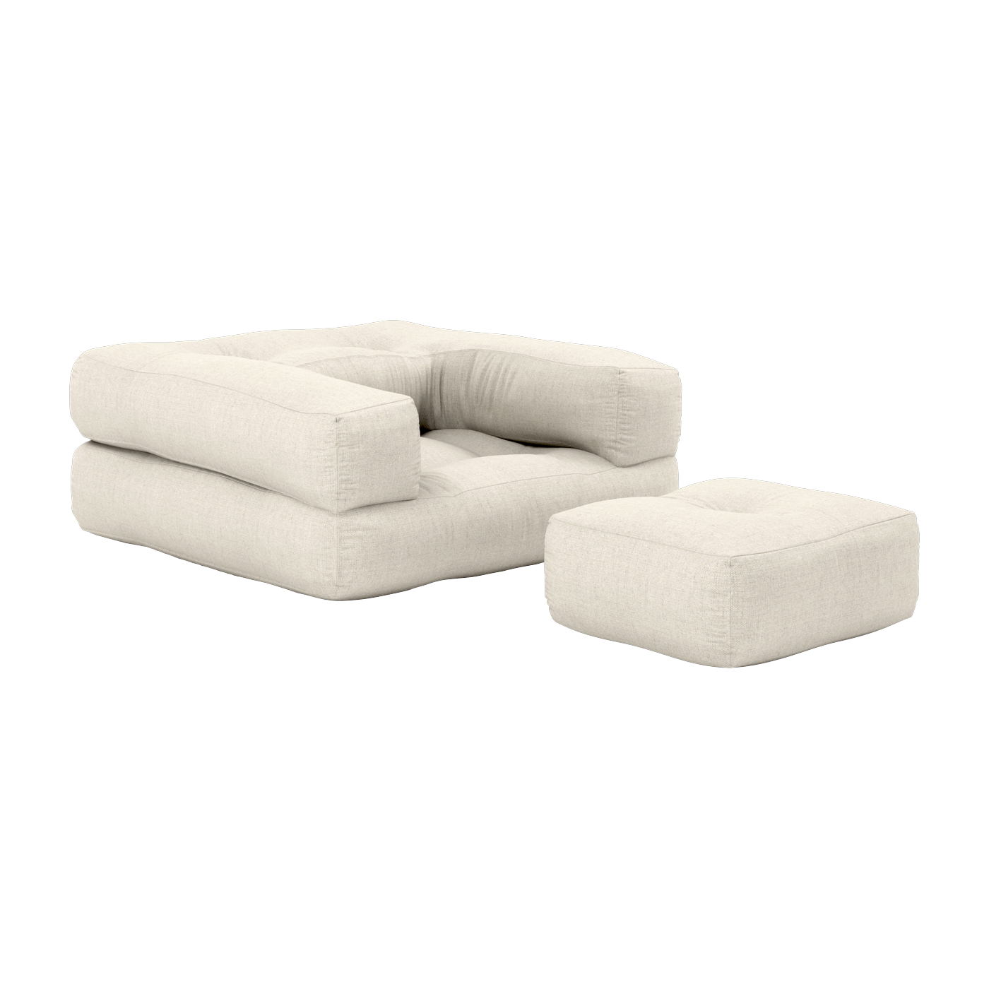 Pouf Sessel aus Baumwolle und Leinen 60x68x24cm Mini Cube - -. Karup Design