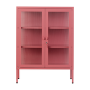Mobile in acciaio e vetro scanalato Bay pink 74x40x100cm The Mixer - Mustard