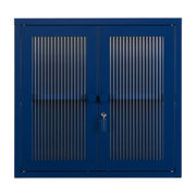 Armadio a muro in acciaio e vetro scanalato blu navy 60x18x57cm The Kit - Mustard