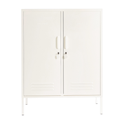 Chalk-white steel locker 85x40x111cm The Midi - Mustard