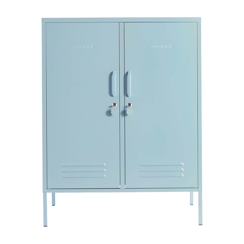 Ocean blue steel locker 85x40x111cm The Midi - Mustard