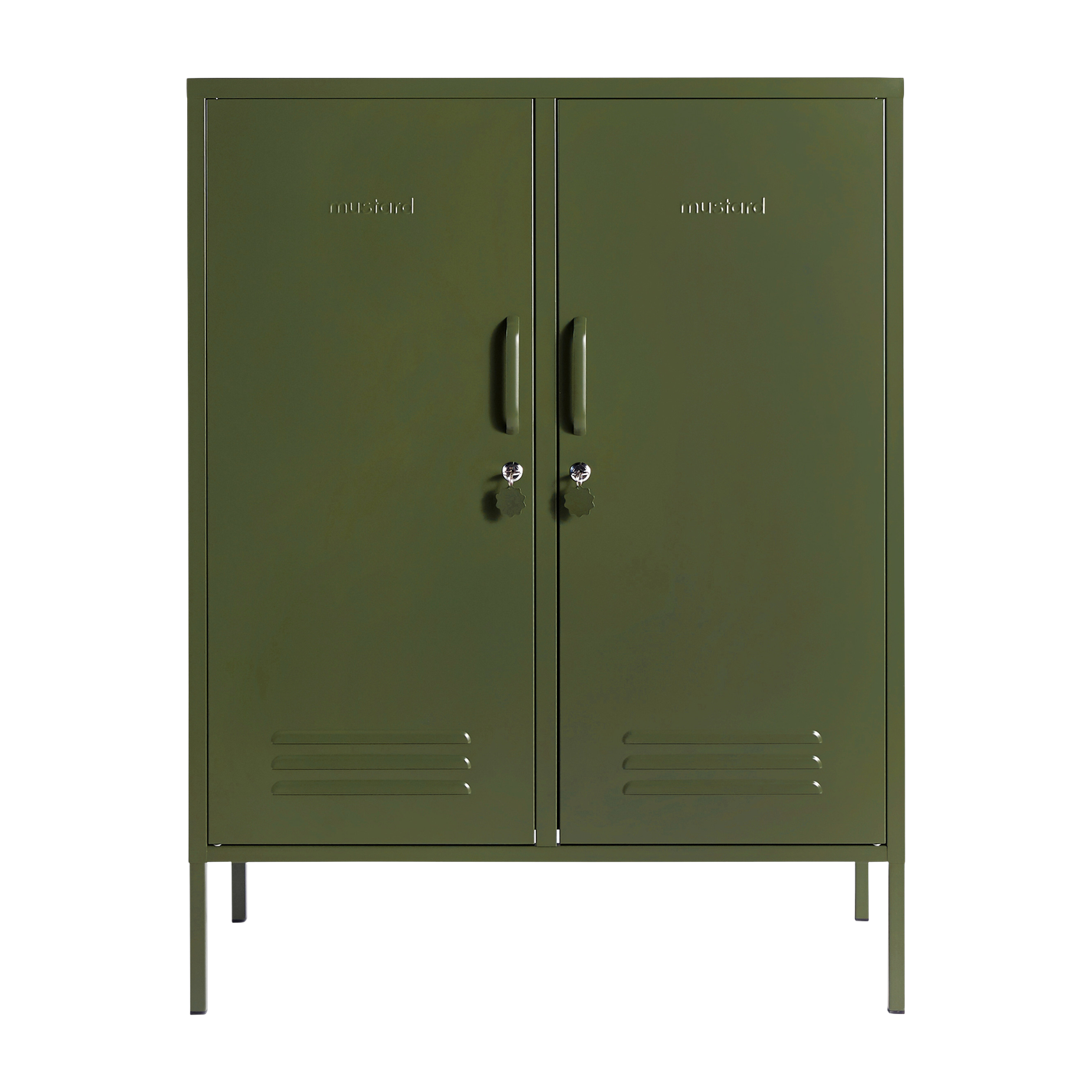 Olivgrüner Spind aus Stahl 85x40x111cm The Midi -. Mustard
