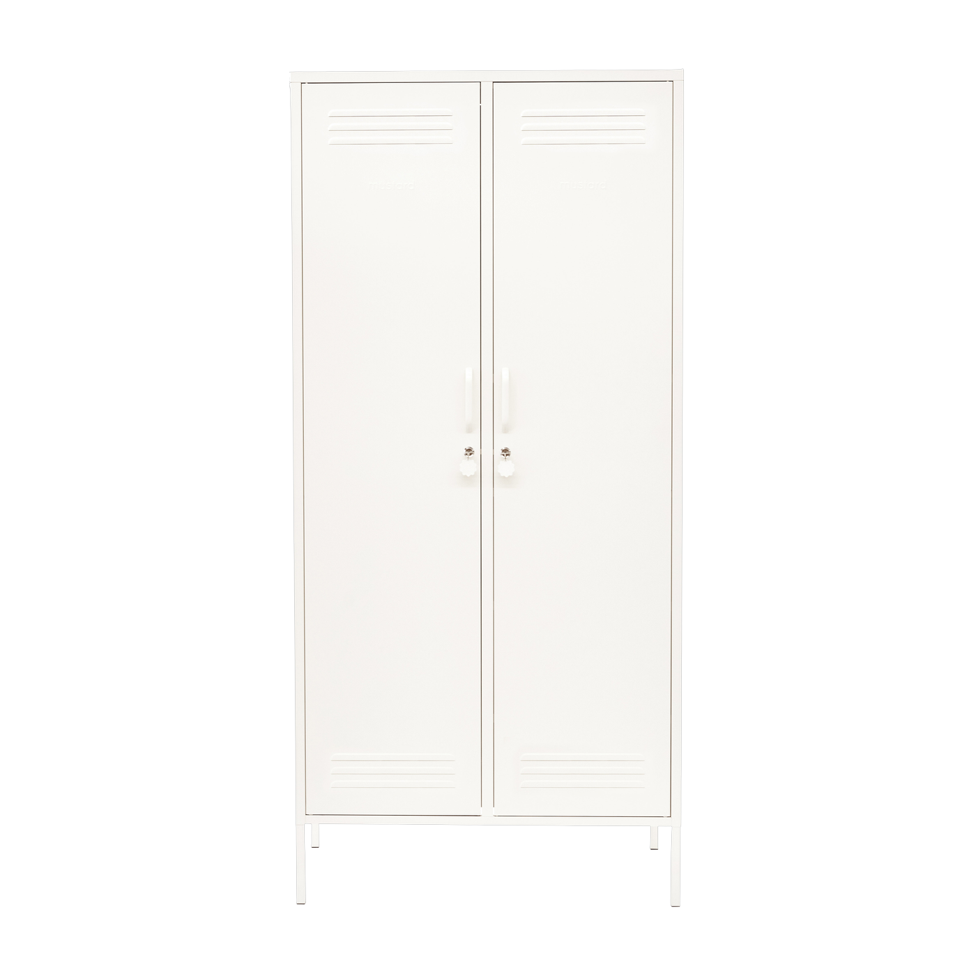 Spind aus Stahl kreideweiß 85x50x183cm The Twinny -. Mustard