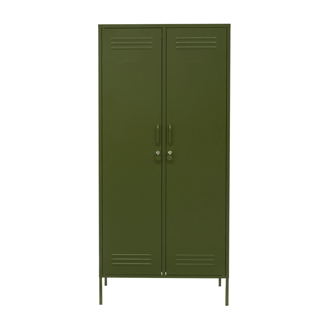 Olivgrüner Spind aus Stahl 85x50x183cm The Twinny -. Mustard