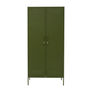 Olive green steel locker 85x50x183cm The Twinny - Mustard