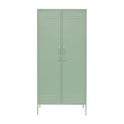 Sage green steel locker 85x50x183cm The Twinny - Mustard