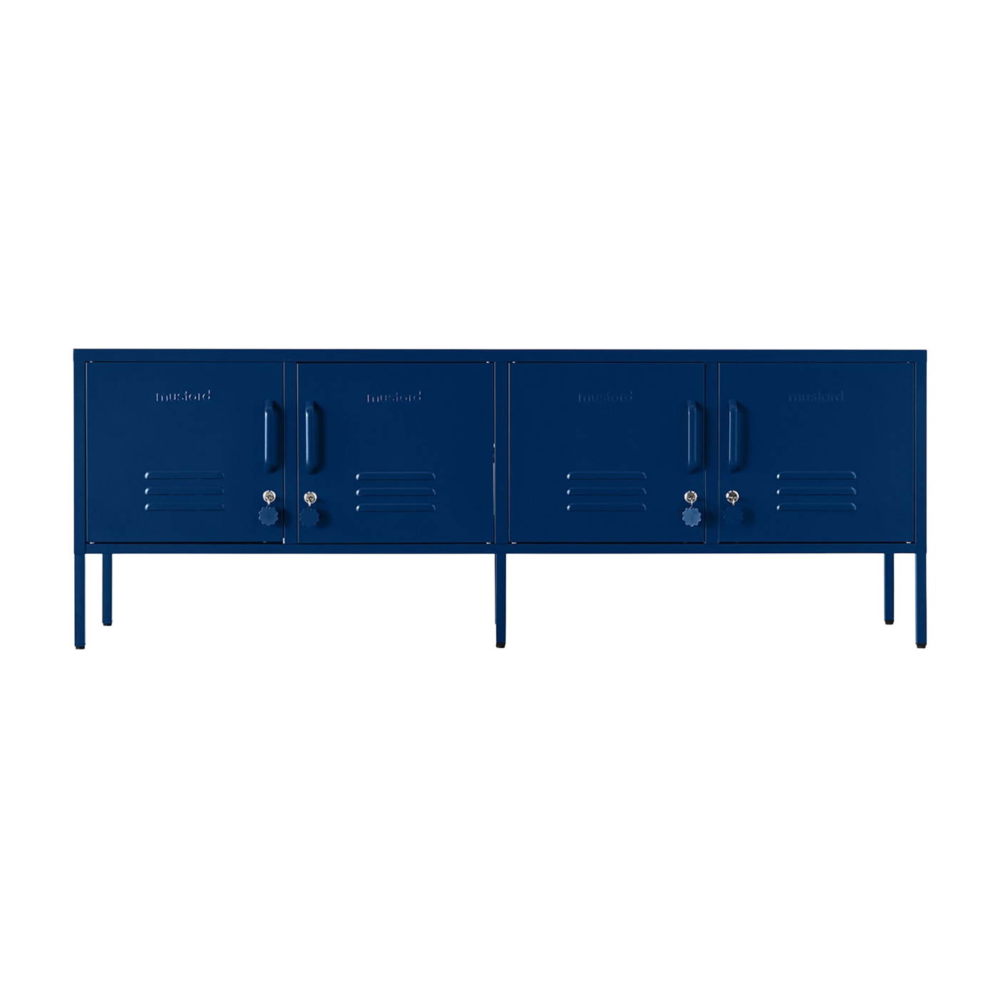 Navy blue steel tv cabinet 162x40x57cm The Standard - Mustard
