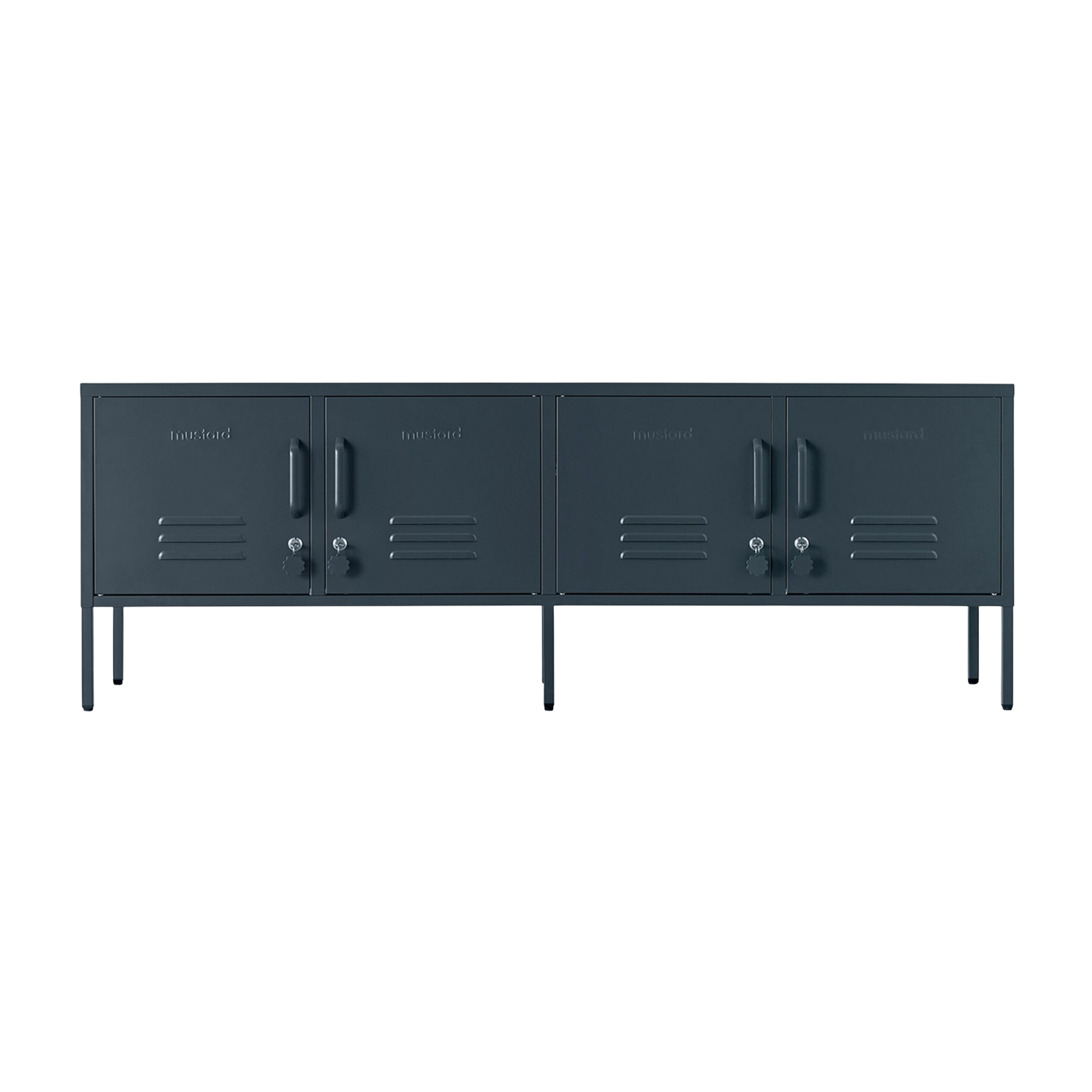Slate grey steel tv stand 162x40x57cm The Standard - Mustard