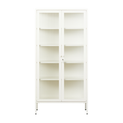 Collector Vitrina de cristal estriado y tiza de acero blanco 85x40x170cm El - Mustard