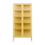 Vaisselier en acier jaune et verre cannelé 85x40x170cm The Collector - Mustard Made