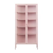 Vaisselier en acier rose blush et verre cannelé 85x40x170cm The Collector - Mustard Made