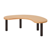 Table basse en hêtre massif laqué et pieds marron 115x55x35cm Worm - Hem
