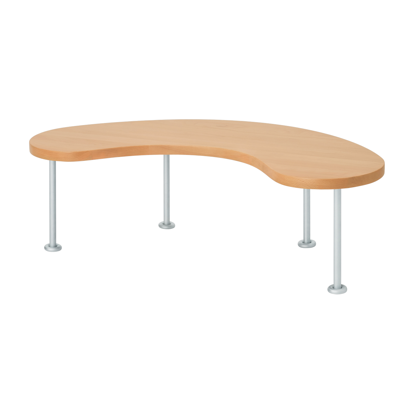 Beistelltisch aus lackierter, massiver Buche und Eisenbeinen 115x55x35cm Worm - Hem