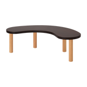Table basse en hêtre massif laqué marron et pieds naturels 115x55x35cm Worm - Hem