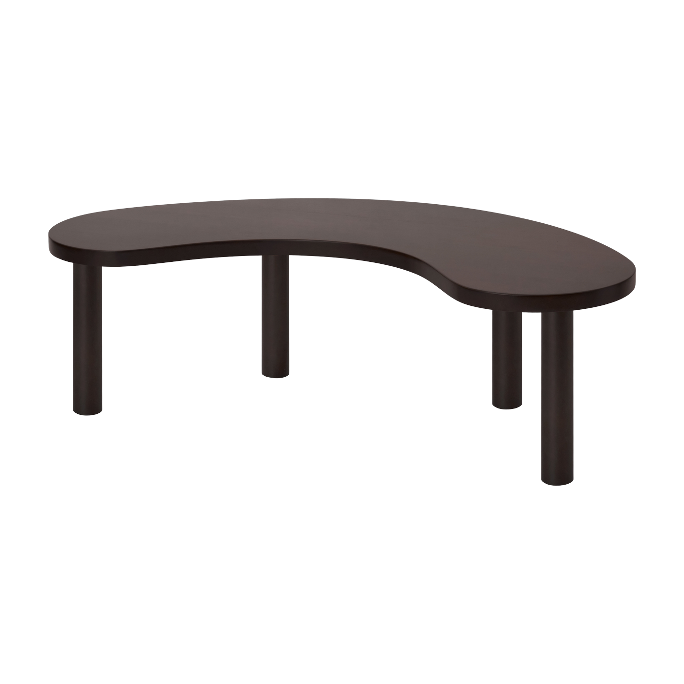 Beistelltisch aus massiver Buche, braun lackiert, mit braunen Beinen 115x55x35cm Worm -. Hem