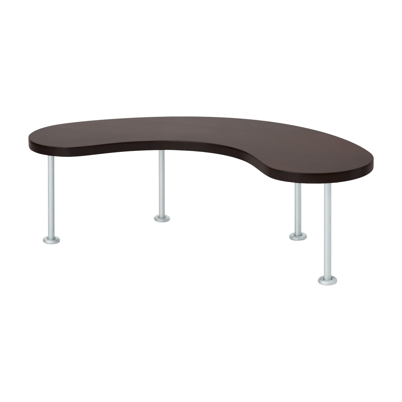 Beistelltisch aus massiver, braun lackierter Buche und Eisenbeinen 115x55x35cm Worm -. Hem